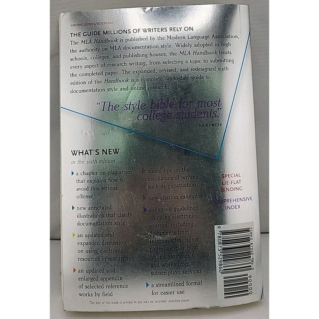 MLA Handbook for Writers of Research Papers, 6th Ed by Joseph Gibaldi (2003,...