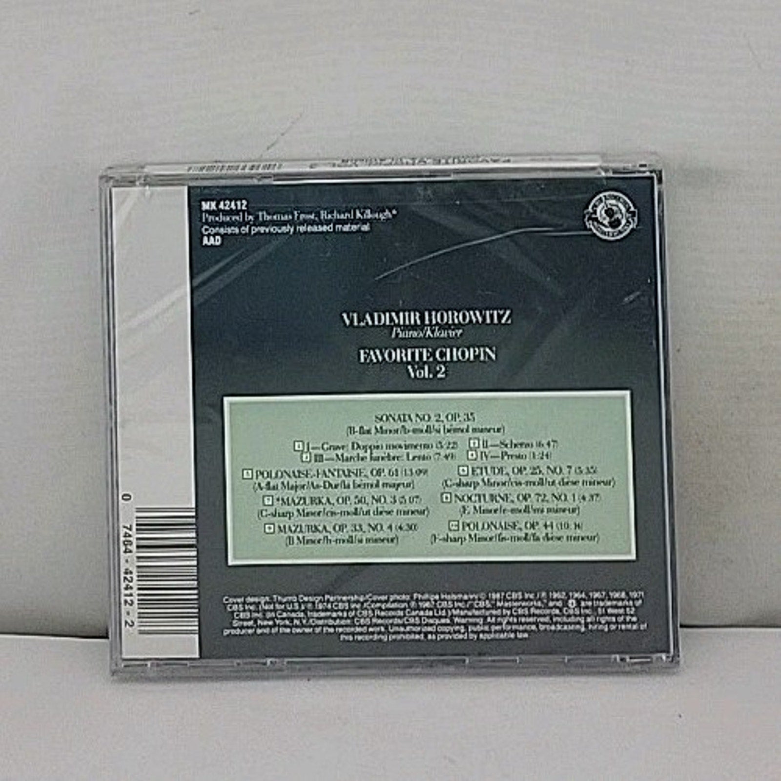 Favorite Chopin 2 by Chopin / Horowitz (CD, 1987) *Brand New*