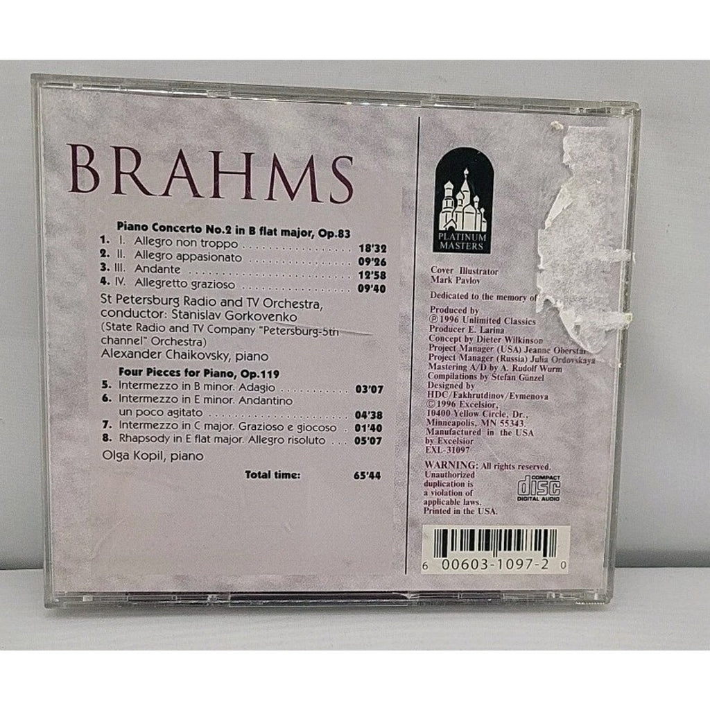 Brahms: Piano Concerto No. 2 & Four Pieces for Piano - Music CD