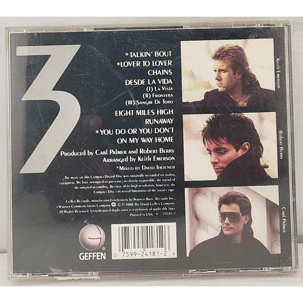 3 To The Power Of Three Prog Rock CD Keith Emerson Robert Berry Carl Palmer