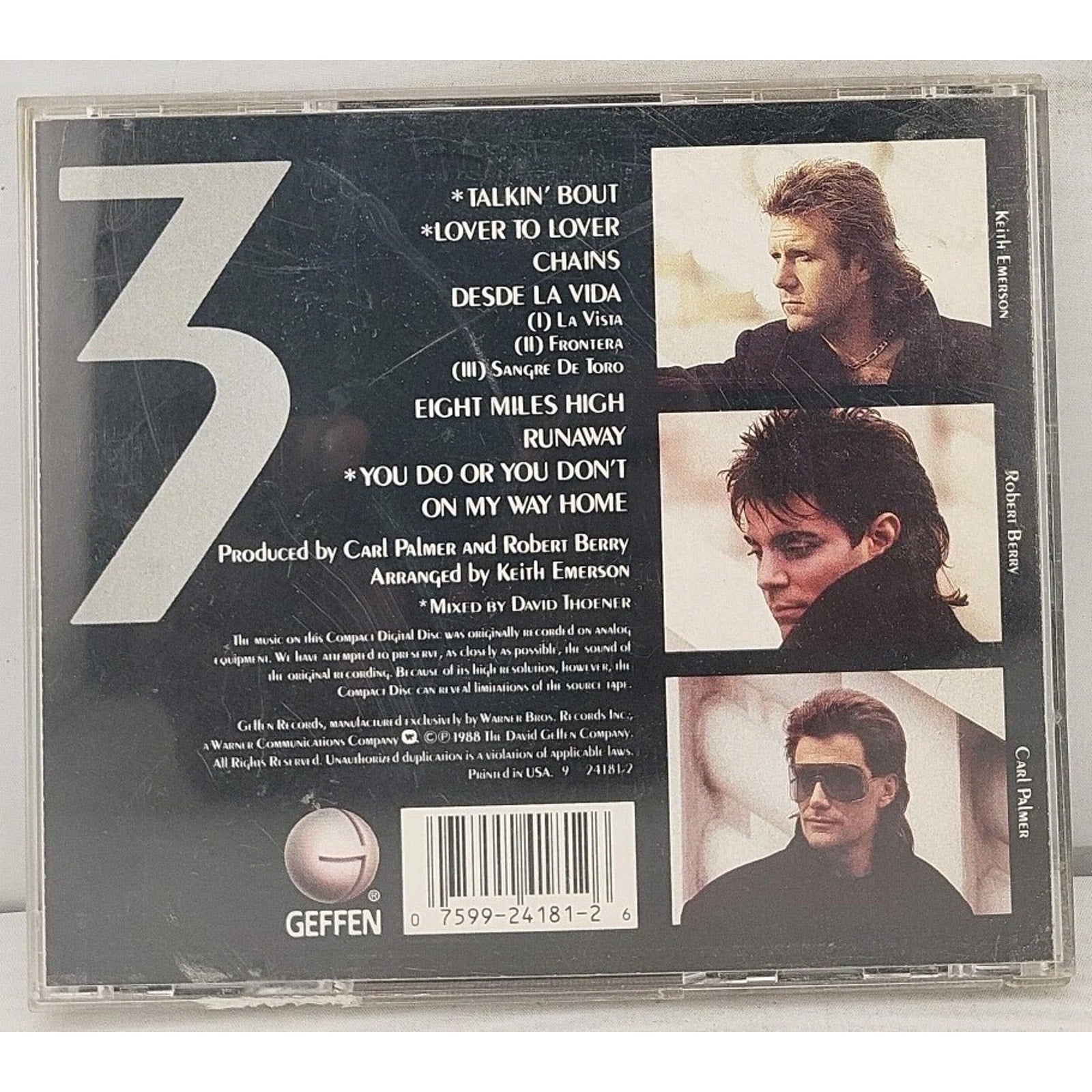 3 To The Power Of Three Prog Rock CD Keith Emerson Robert Berry Carl Palmer