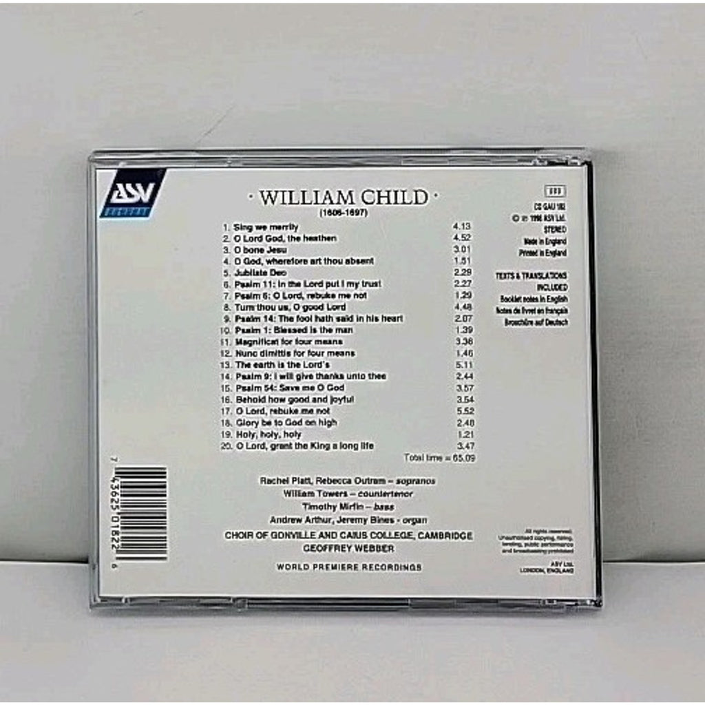 Sacred Choral Music by Child, William / Webber (CD, 1998)