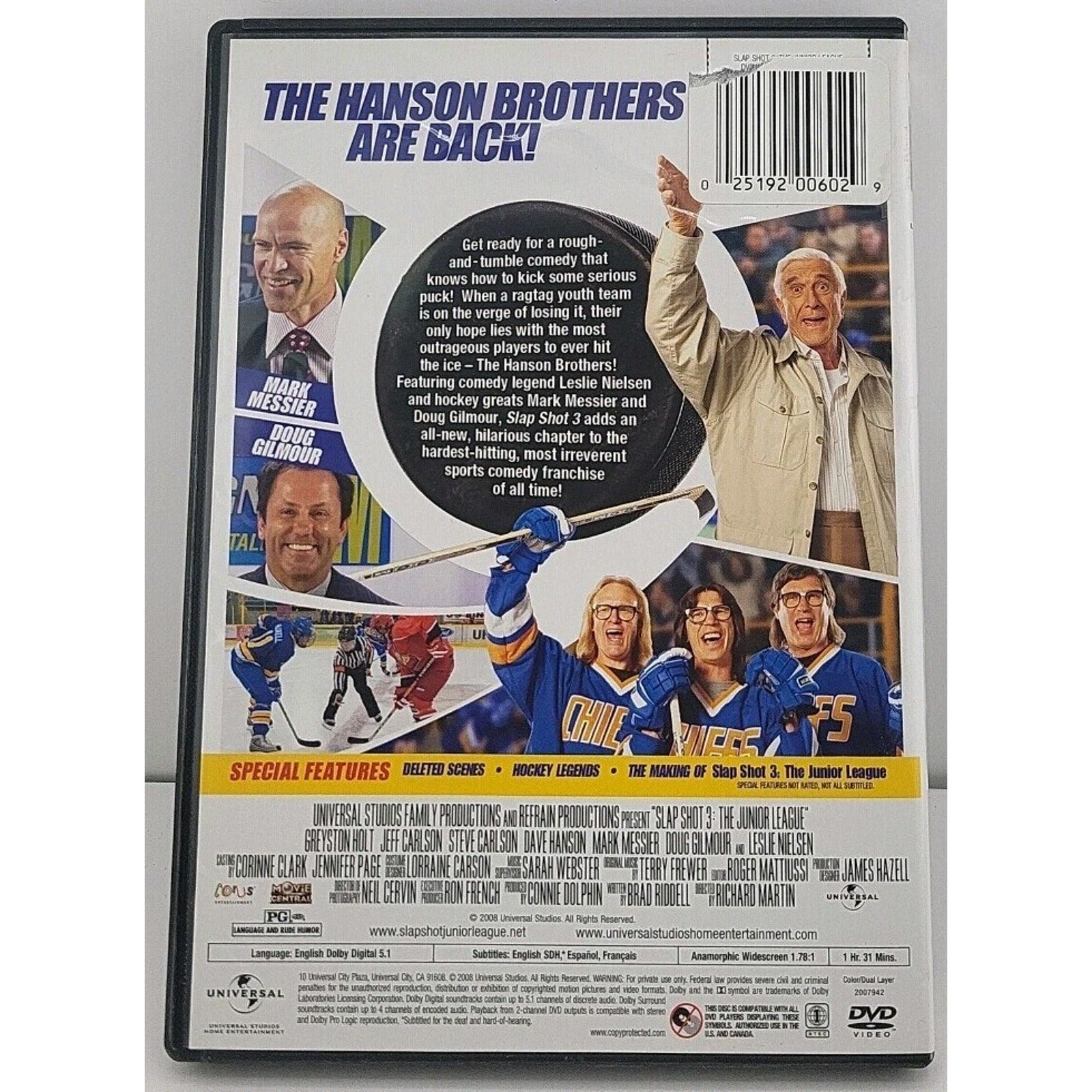 Slap Shot 3: the Junior League (DVD, 2008)