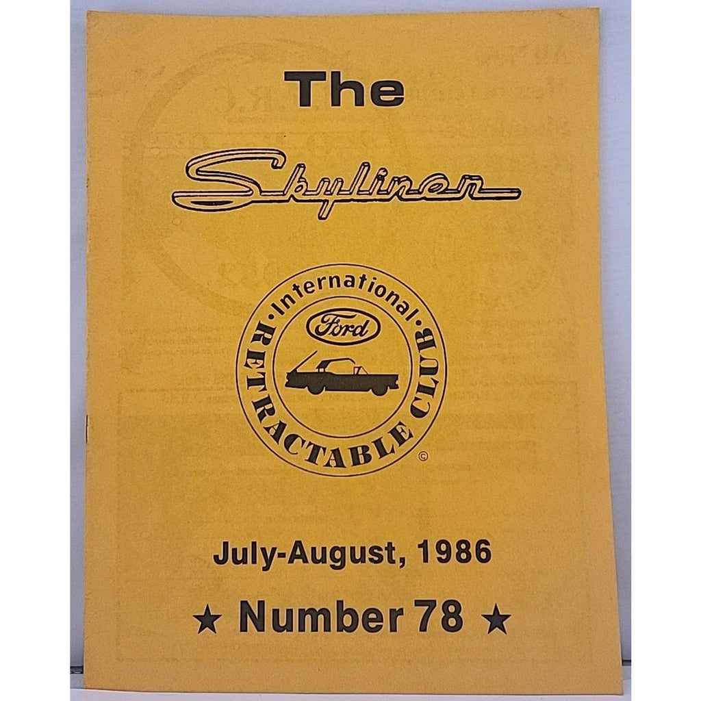 The Skyliner - International Retractable Club - July-August 1986 Number 78