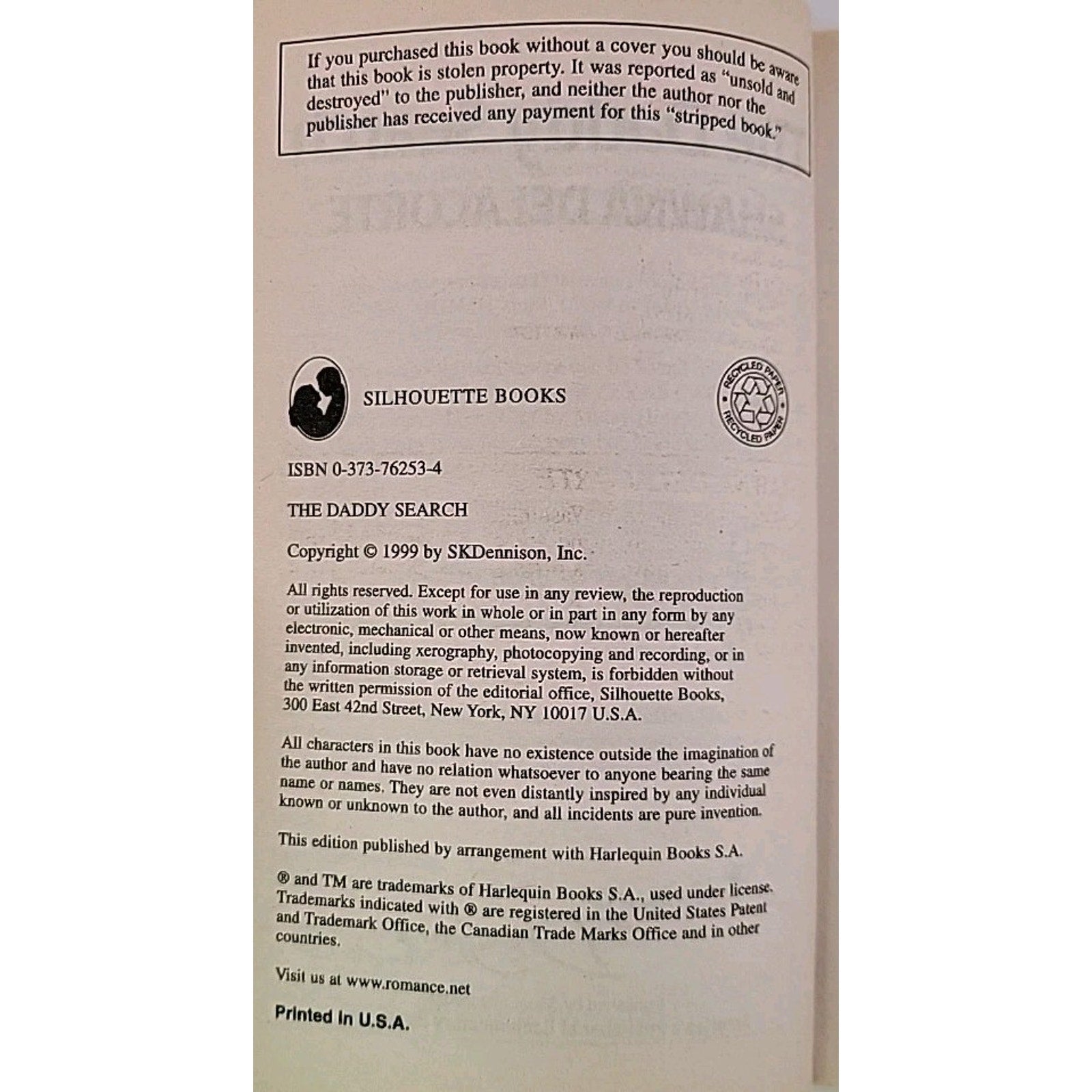 Daddy Search by Shawna Delacorte (1999, Mass Market)
