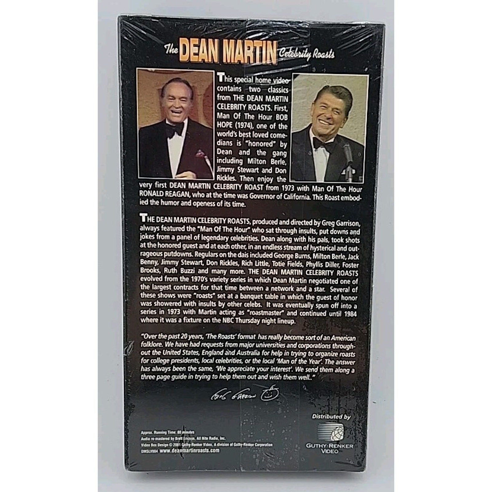 The Dean Martin Celebrity Roasts Bob Hope & Ronald Reagan VHS *Brand New*