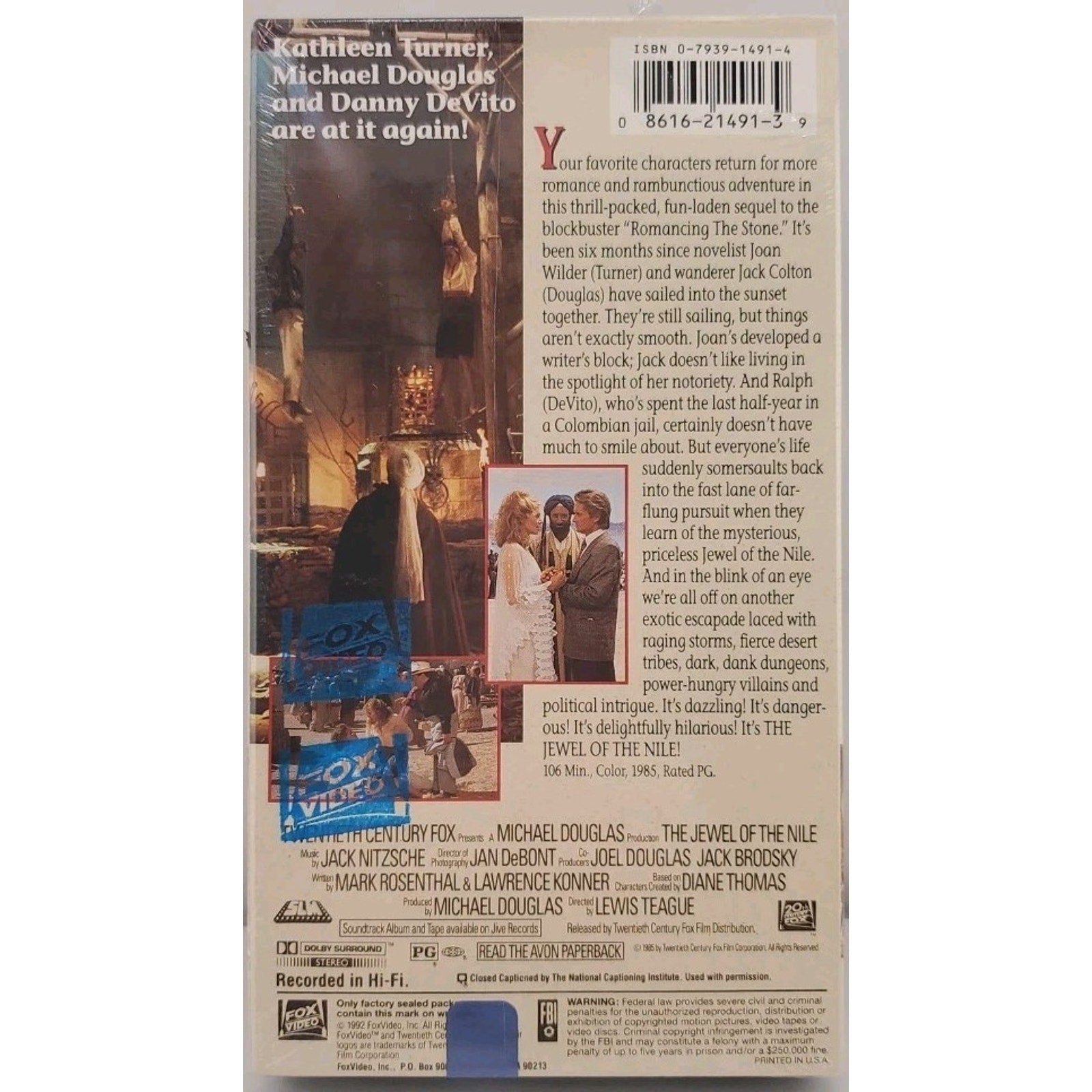 The Jewel of the Nile (VHS, 1997) *Brand New*