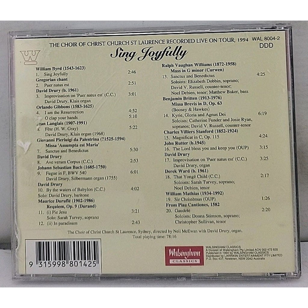 Sing Joyfully: The Choir Of Christ Church St Laurence CD