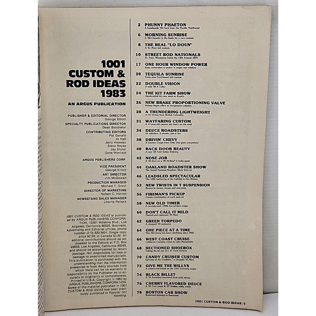 1001 Custom And Rod Ideas Magazine - 1983 -
