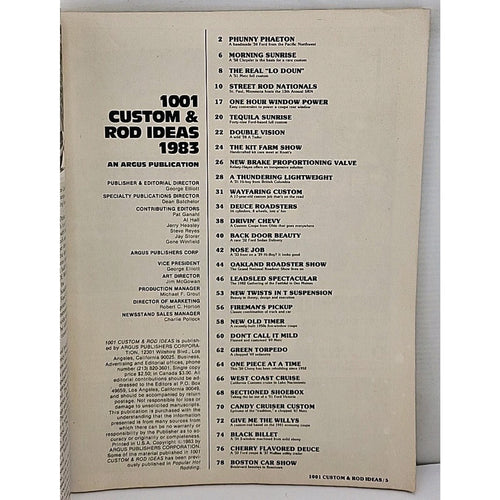 1001 Custom And Rod Ideas Magazine - 1983 -