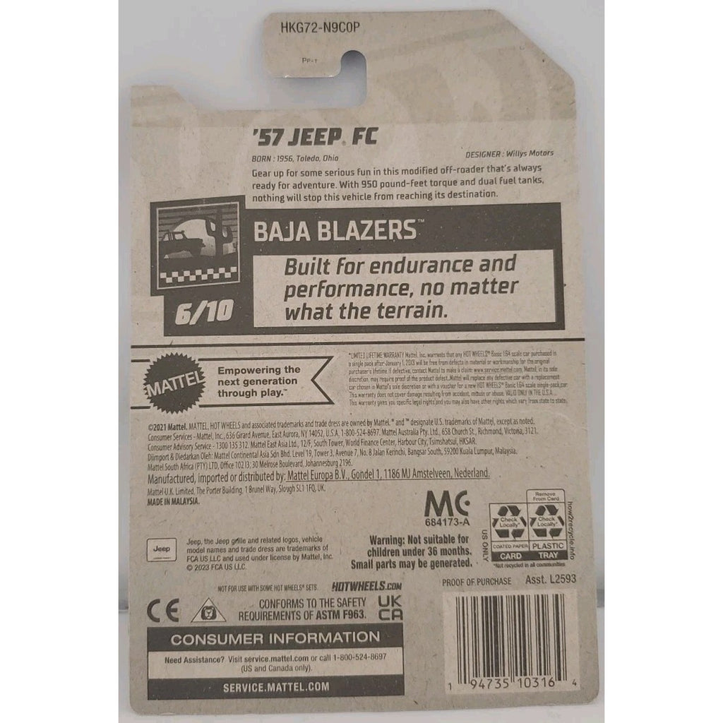 2023 Hot Wheels '57 Jeep FC Blue #218 HW Baja Blazers 6/10