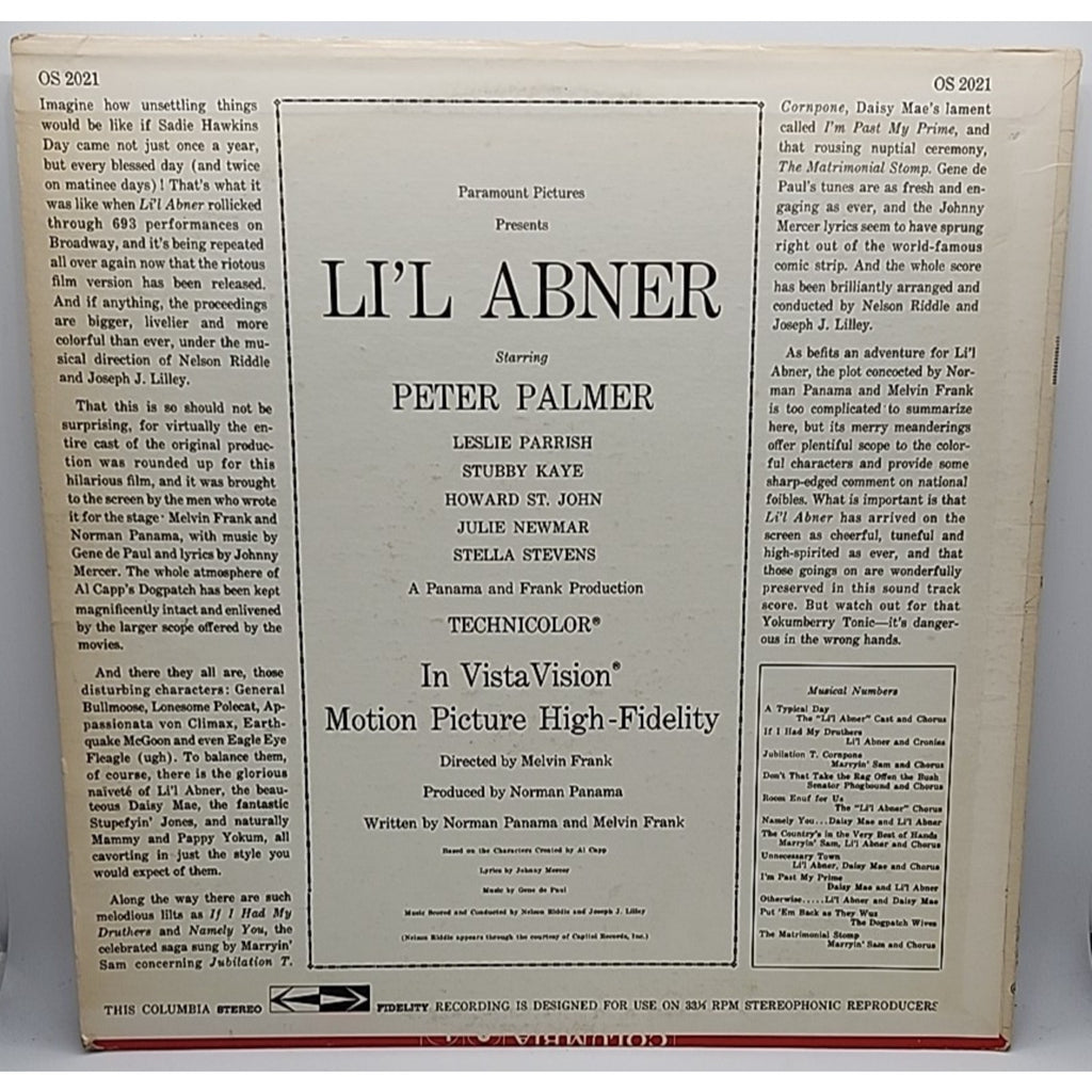 Li'l Abner (The Original Sound-Track Score From The Paramount Picture) (Record)