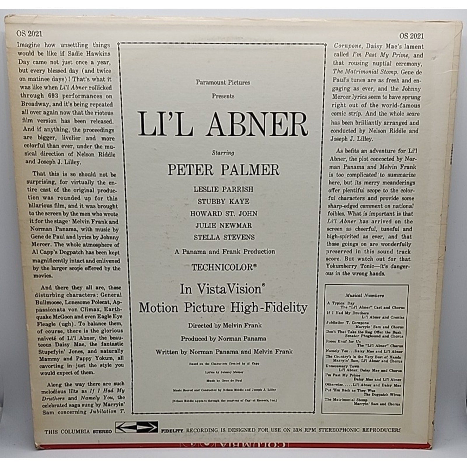 Li'l Abner (The Original Sound-Track Score From The Paramount Picture) (Record)
