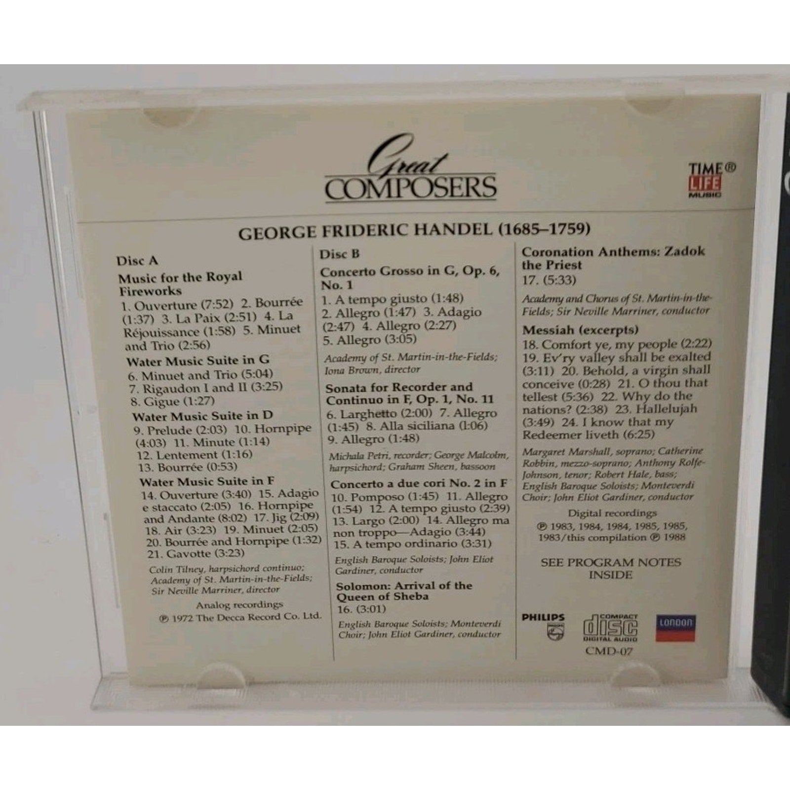 Handel Great Composers CD