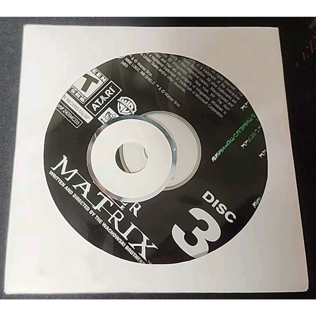 Enter the Matrix CD-ROM (PC, 2003) 4 Disc Game MISSING DISC 4