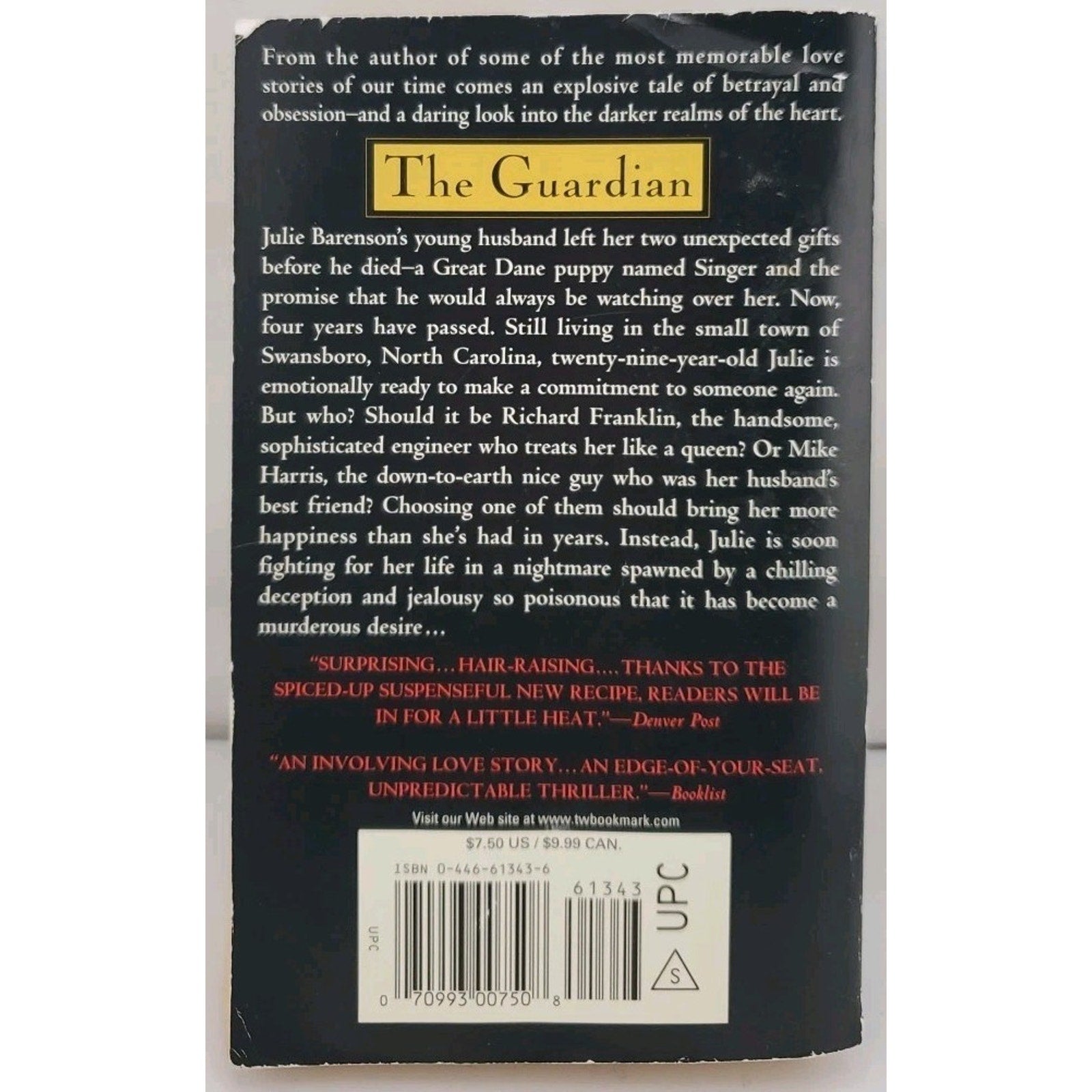 Guardian by Nicholas Sparks (2003, Paperback)