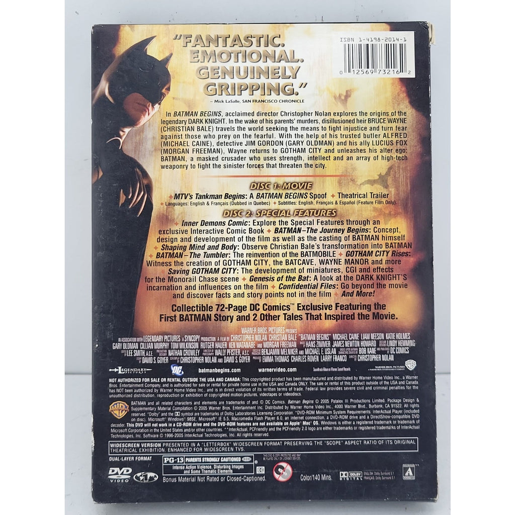 Batman Begins (DVD, 2005, 2-Disc Set, Deluxe Edition)