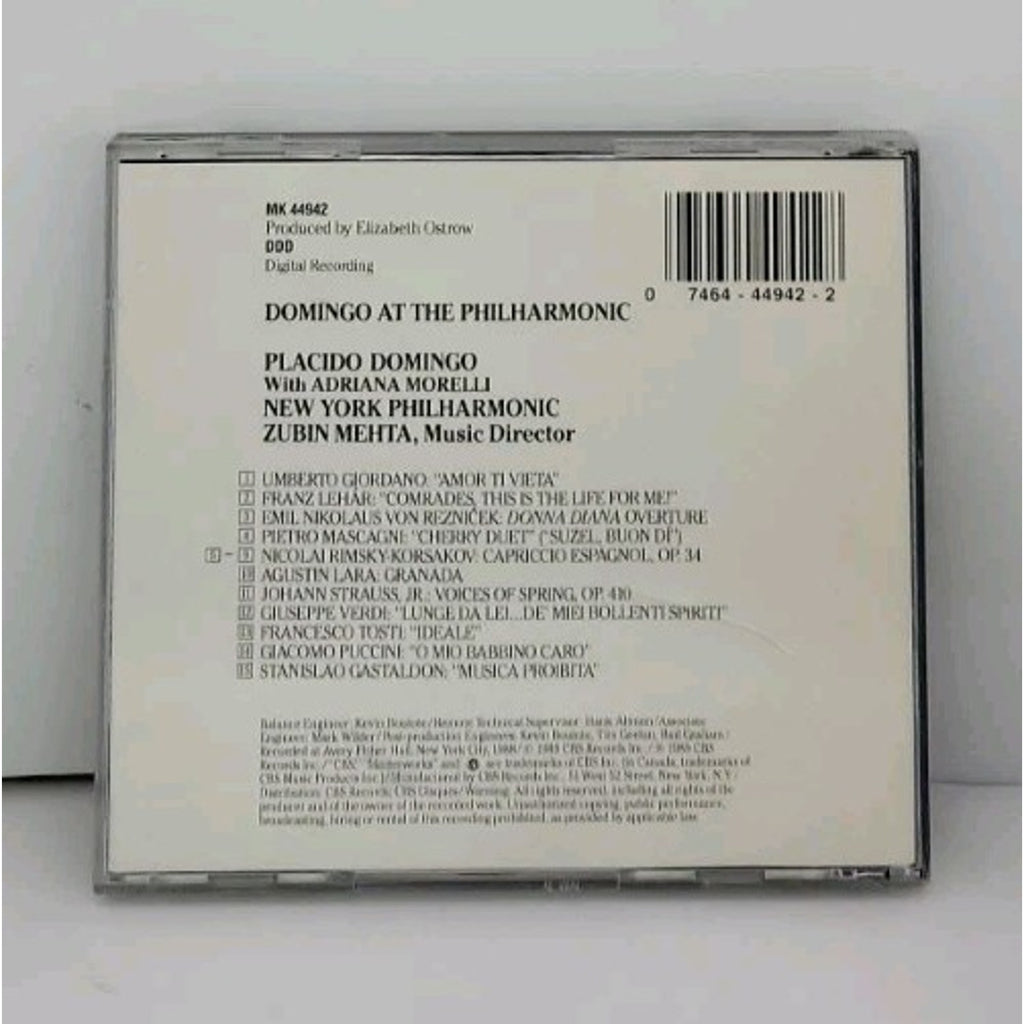 Domingo at the Philharmonic CD - Adriana Morelli, Zubin Mehta 1989