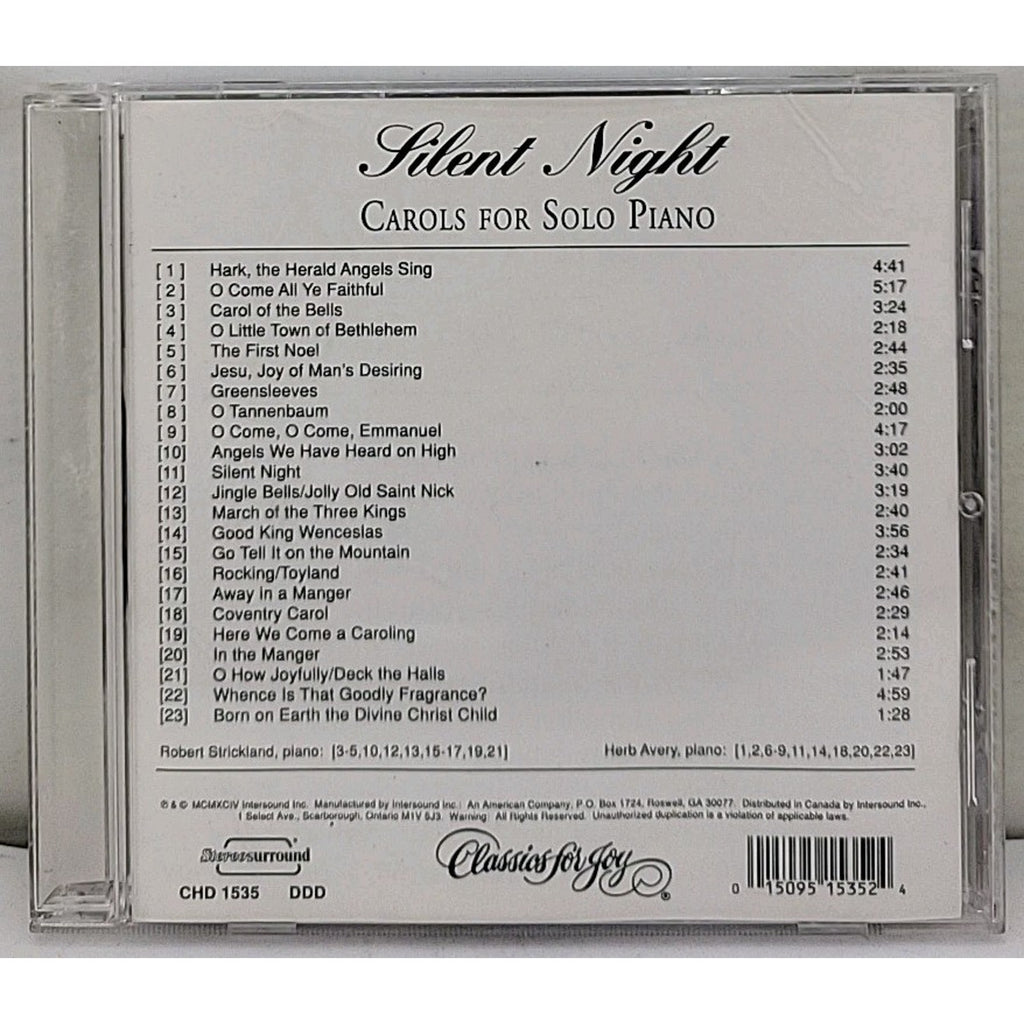 Silent Night Carols for Solo Piano CD Digital Surround Sound