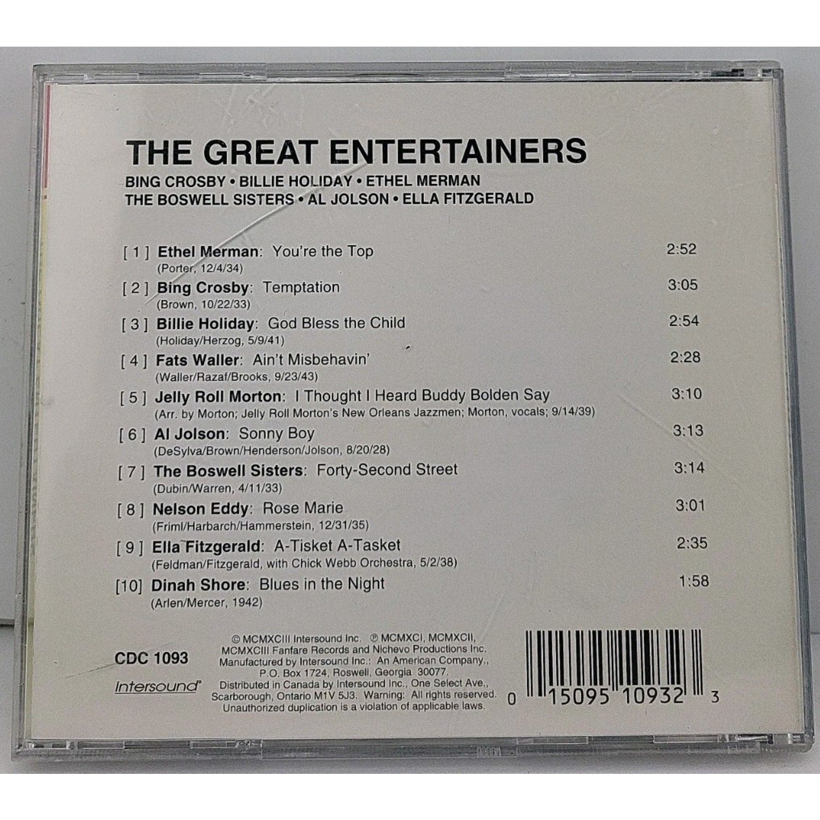 The Great Entertainers CD Original Recordings
