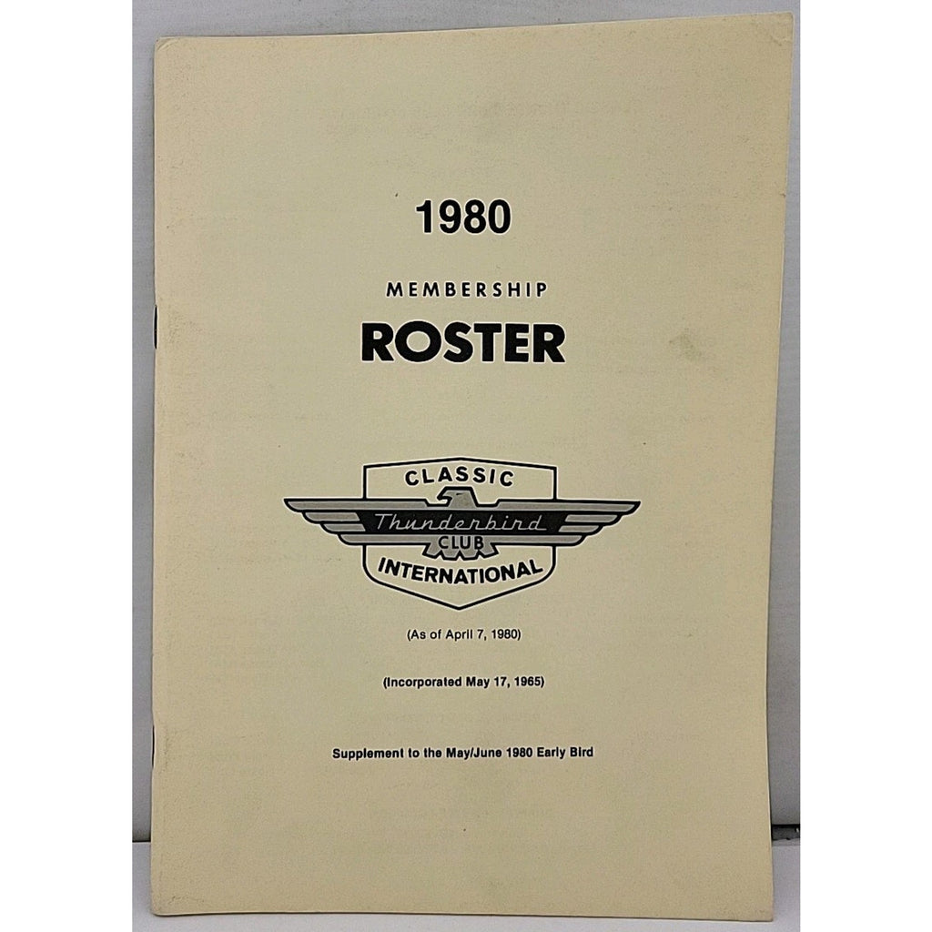 The Classic Thunderbird Membership Roster 1980
