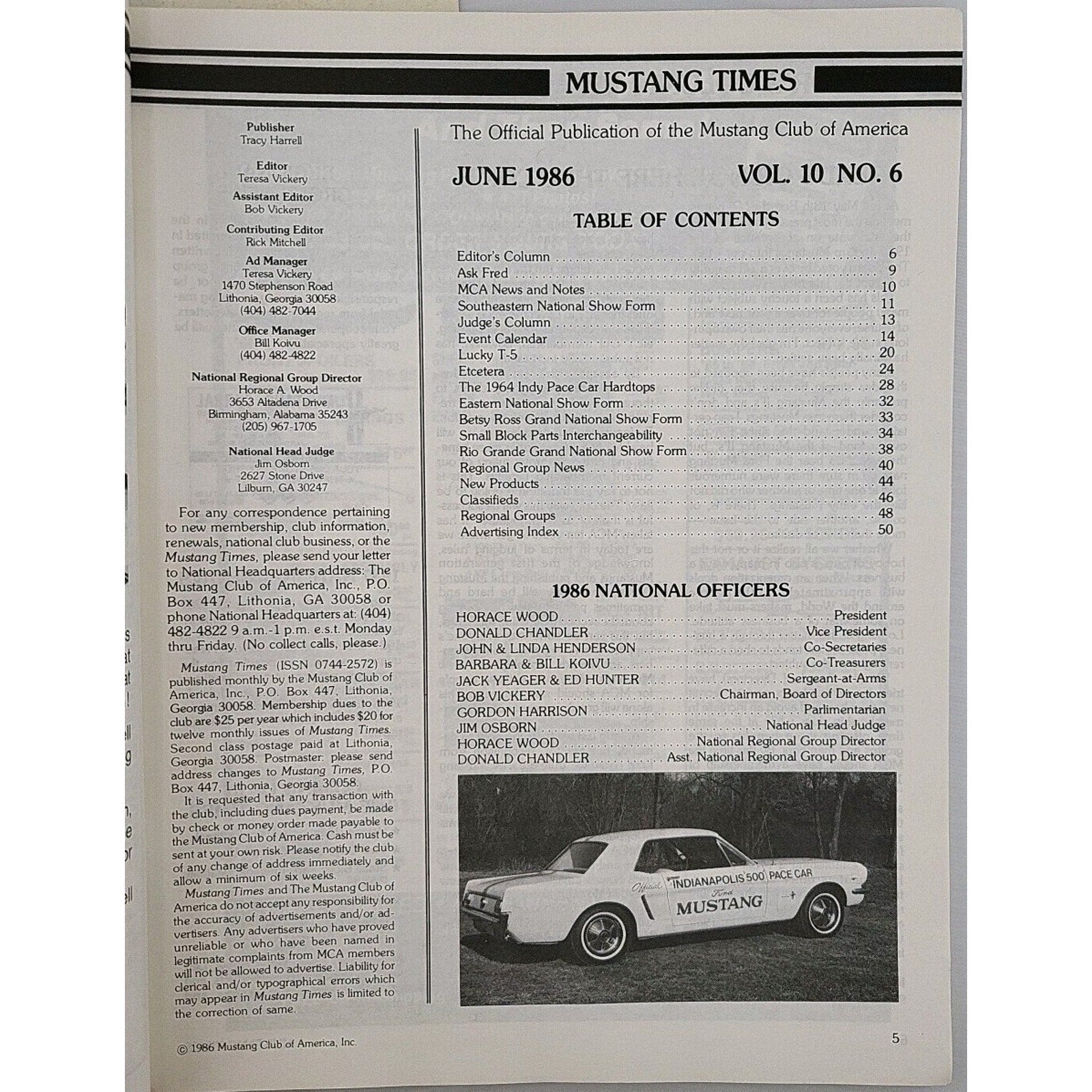 Mustang Times 1986 June Magazine