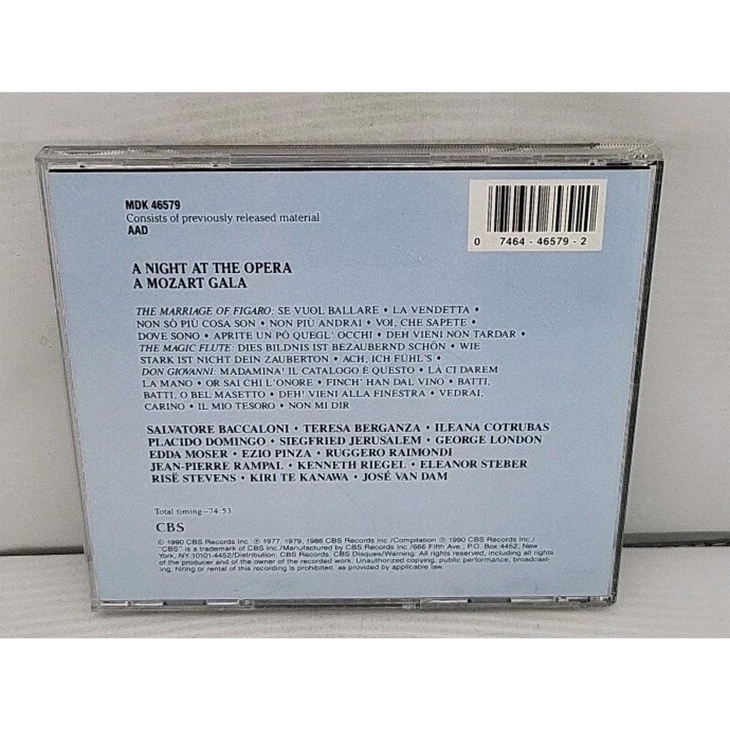 Mozart Gala/Night at the Opera Audio CD By Mozart 1990 CBS Records 91