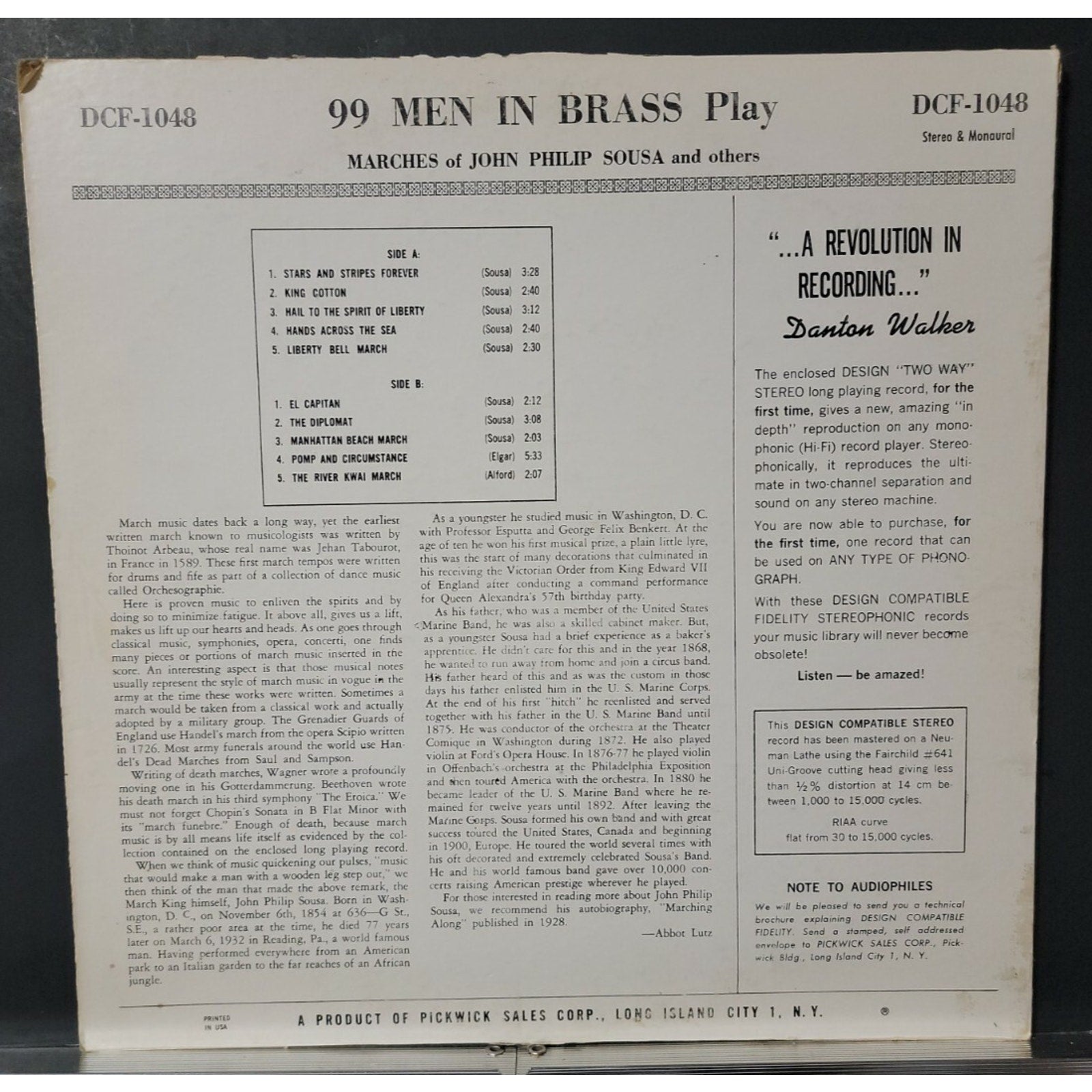 99 Men In Brass ‎– Play Marches Of John Philip Sousa And Others (Vinyl)