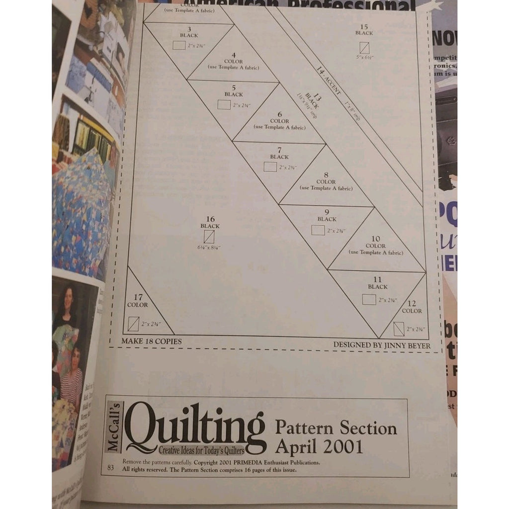 McCall's Quilting April 2001 Magazine