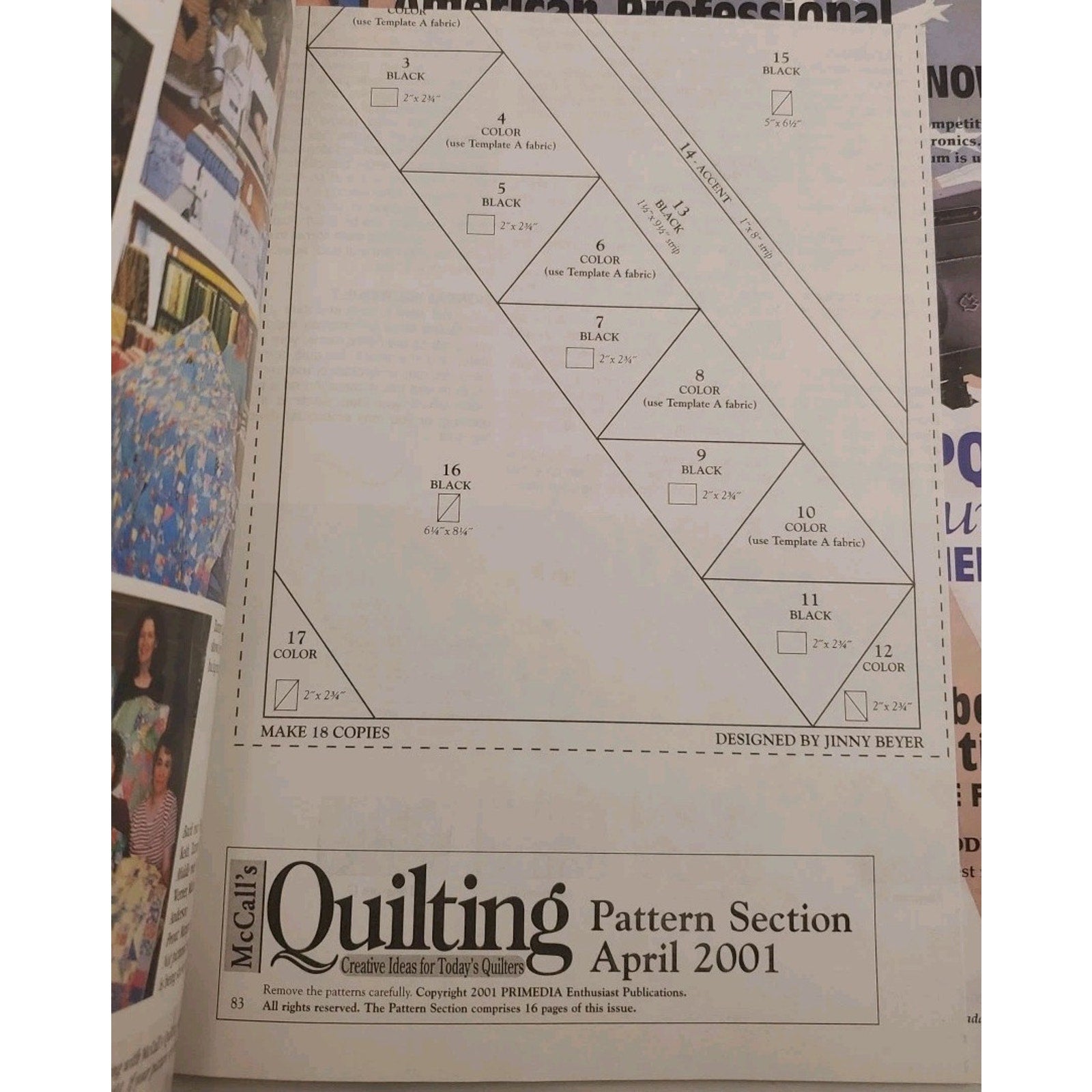 McCall's Quilting April 2001 Magazine