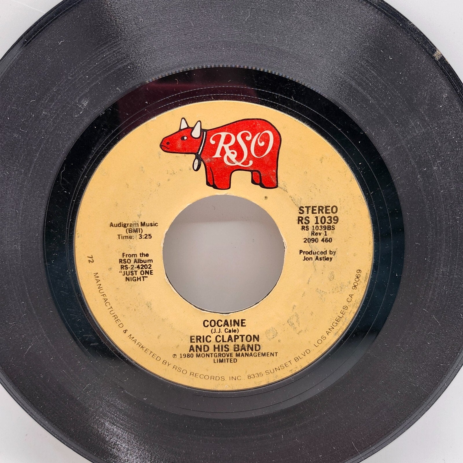 Tulsa Time / Cocaine by Eric Clapton (Record) - RS 1039