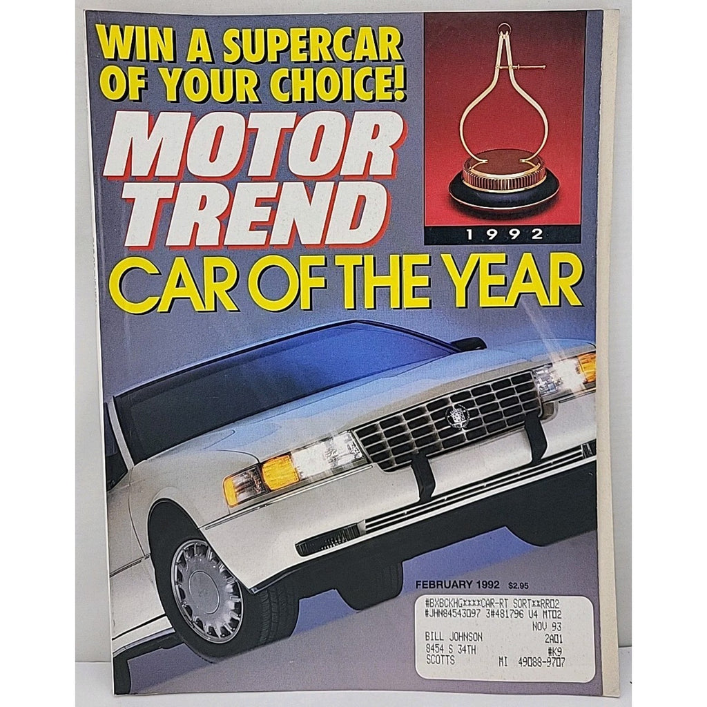 Motor Trend Magazine - February 1992 - Volume 44 Number 2