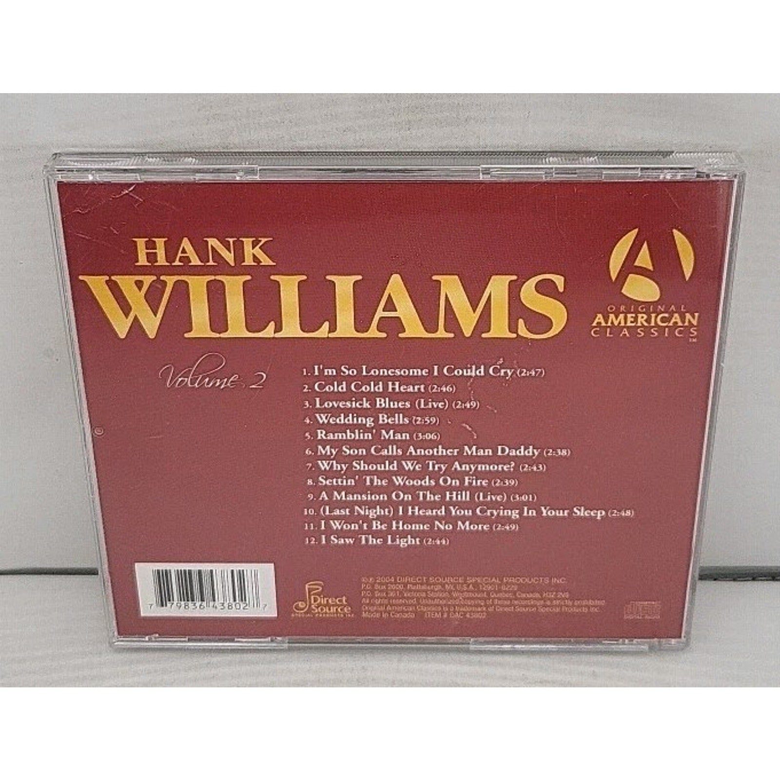 Hank Williams Vol. 2 CD