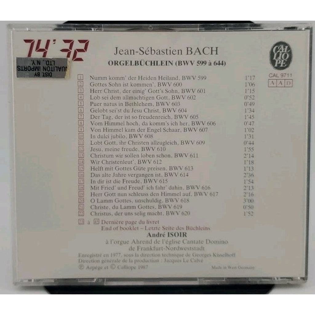 J.S. Bach/Orgelbuchlein (Integrale) CD
