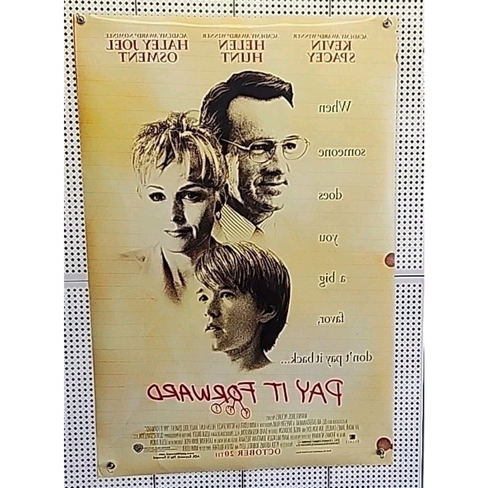 Pay It Forward - Double Sided Original Movie Poster 27” X 40” Kevin Spacey