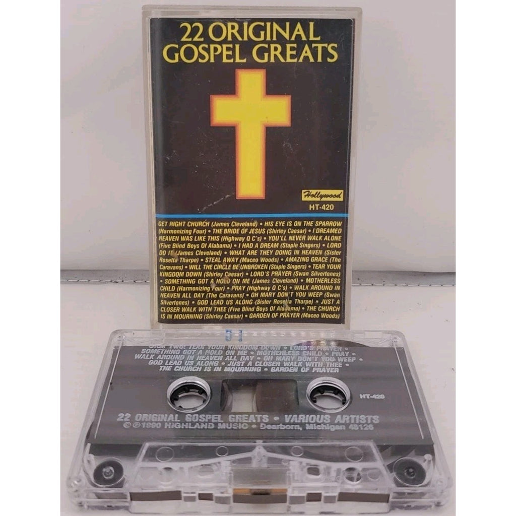 22 Original Gospel Greats by Various Artists (Cassette, Aug-1994, Hollywood)