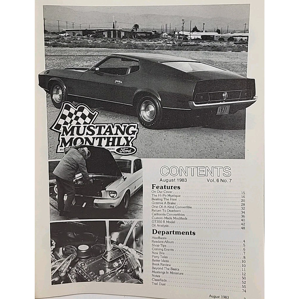 Mustang Monthly Magazine - August 1983 - Vol. 6 No. 7