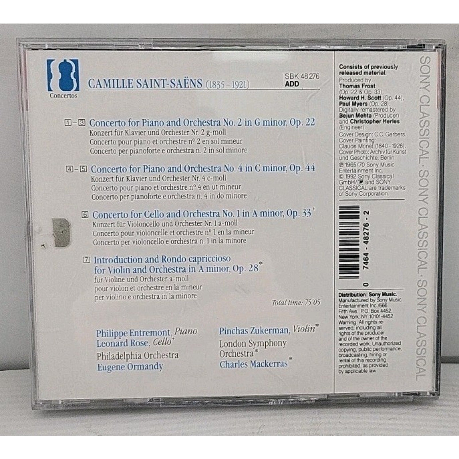 Piano Concerti 2 & 4 by Philippe Entremont (CD, 1992)