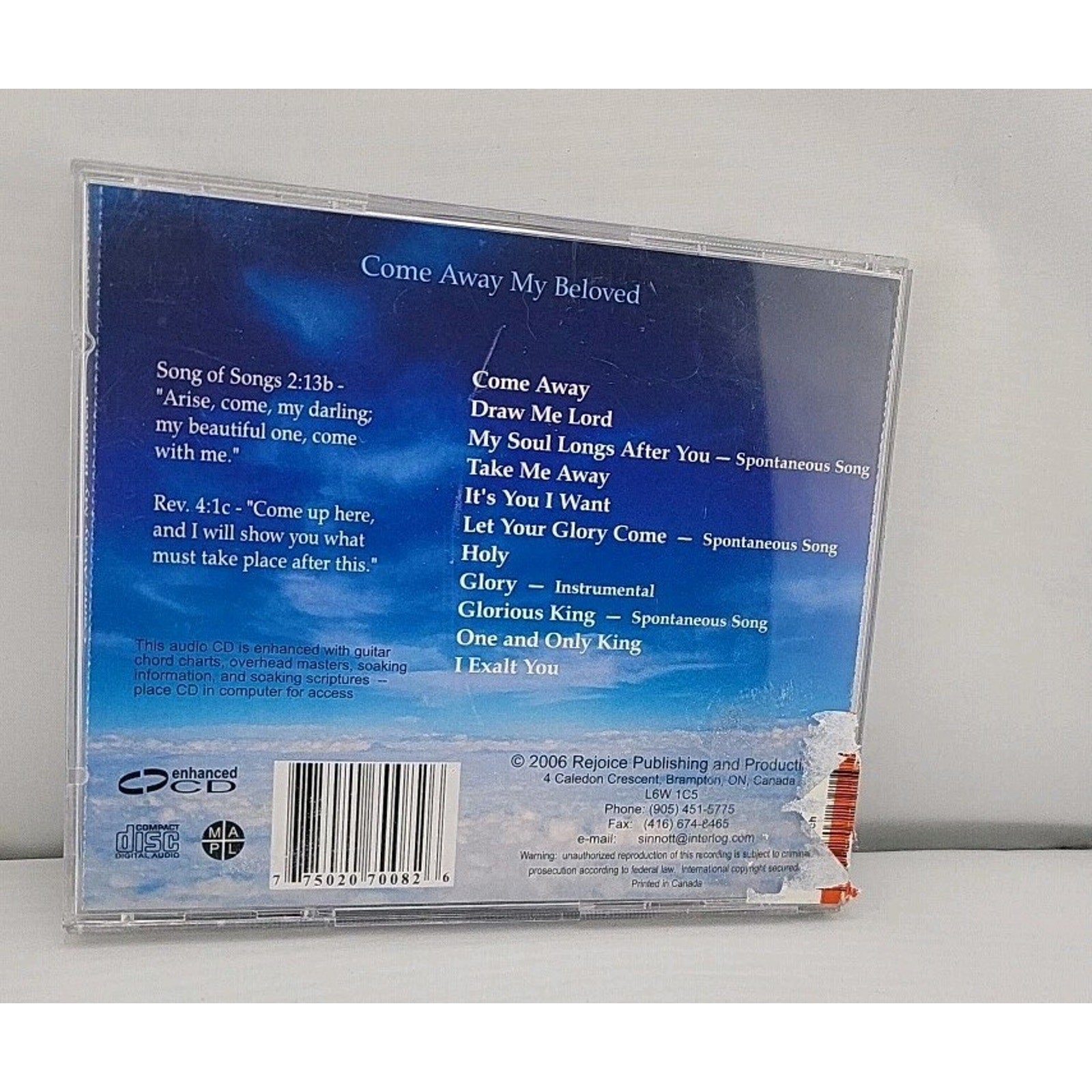 Come Away My Beloved CD Jeremy & Connie Sinnott