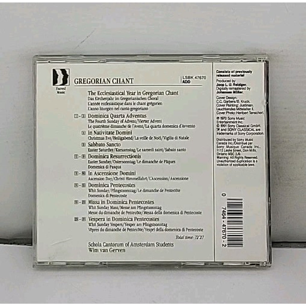 Gregorian Chant (CD, Jan-1992, Sony Music Distribution (USA))