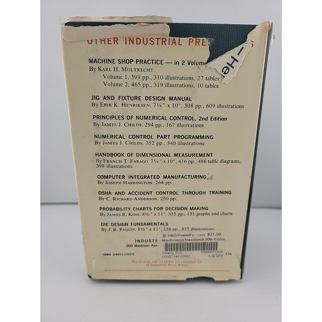 Machinery's Handbook 20th Edition