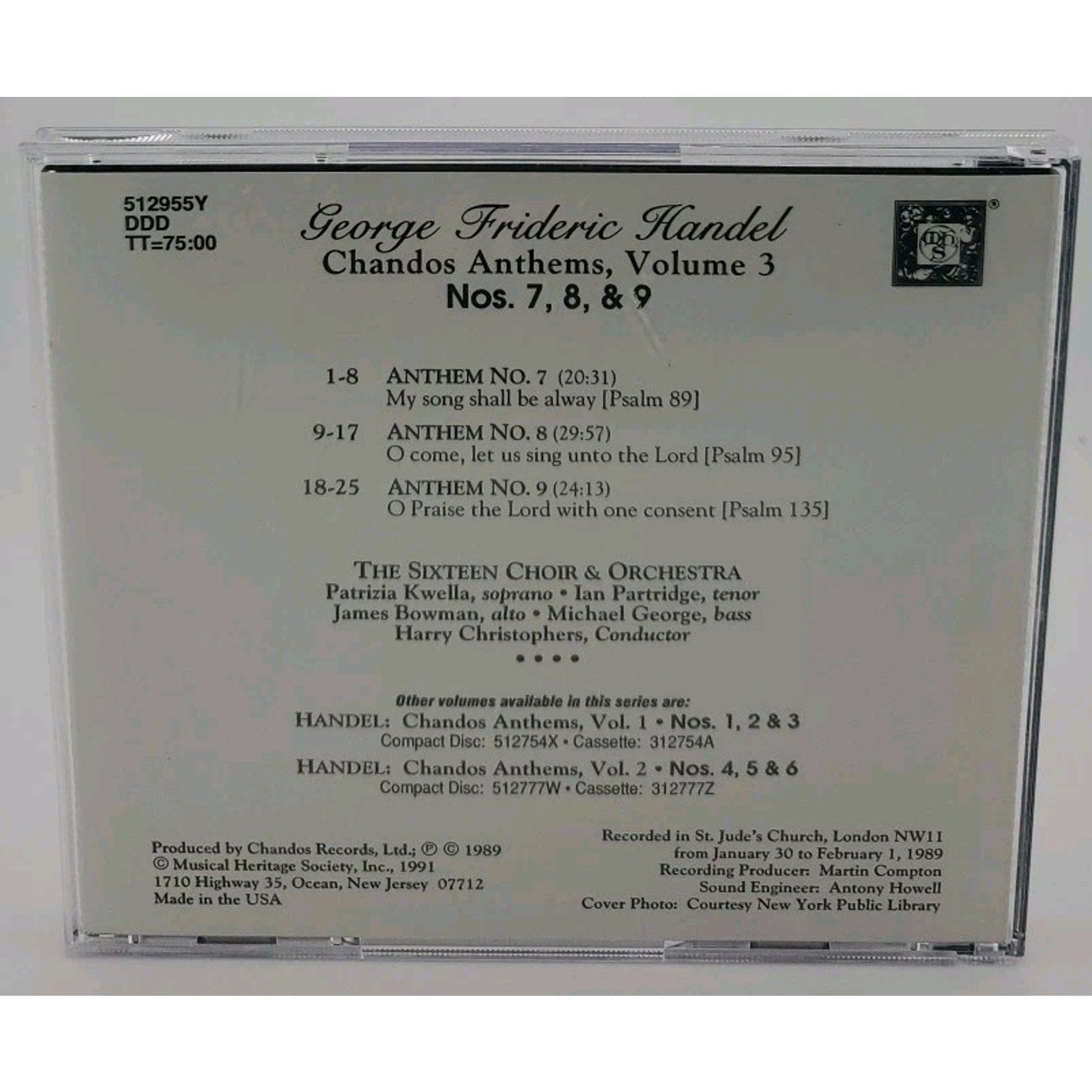 Handel: Chandos Anthems Volume 3 (CD)
