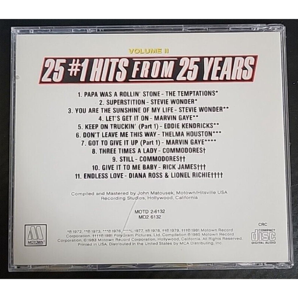 25 #1 Hits From 25 Years, Vol. II CD