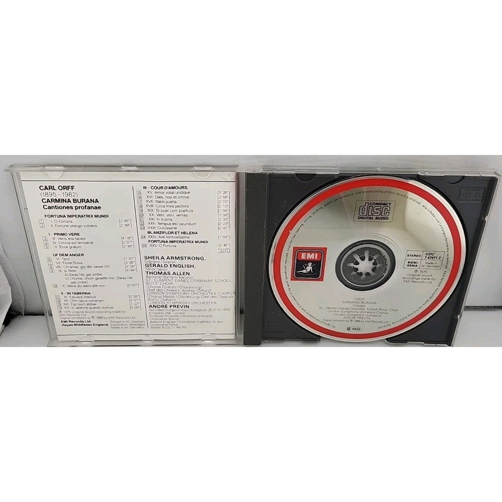 André Previn Carl Orff Carmina Burana CD 1991 EMI Classics London Symphony Orch