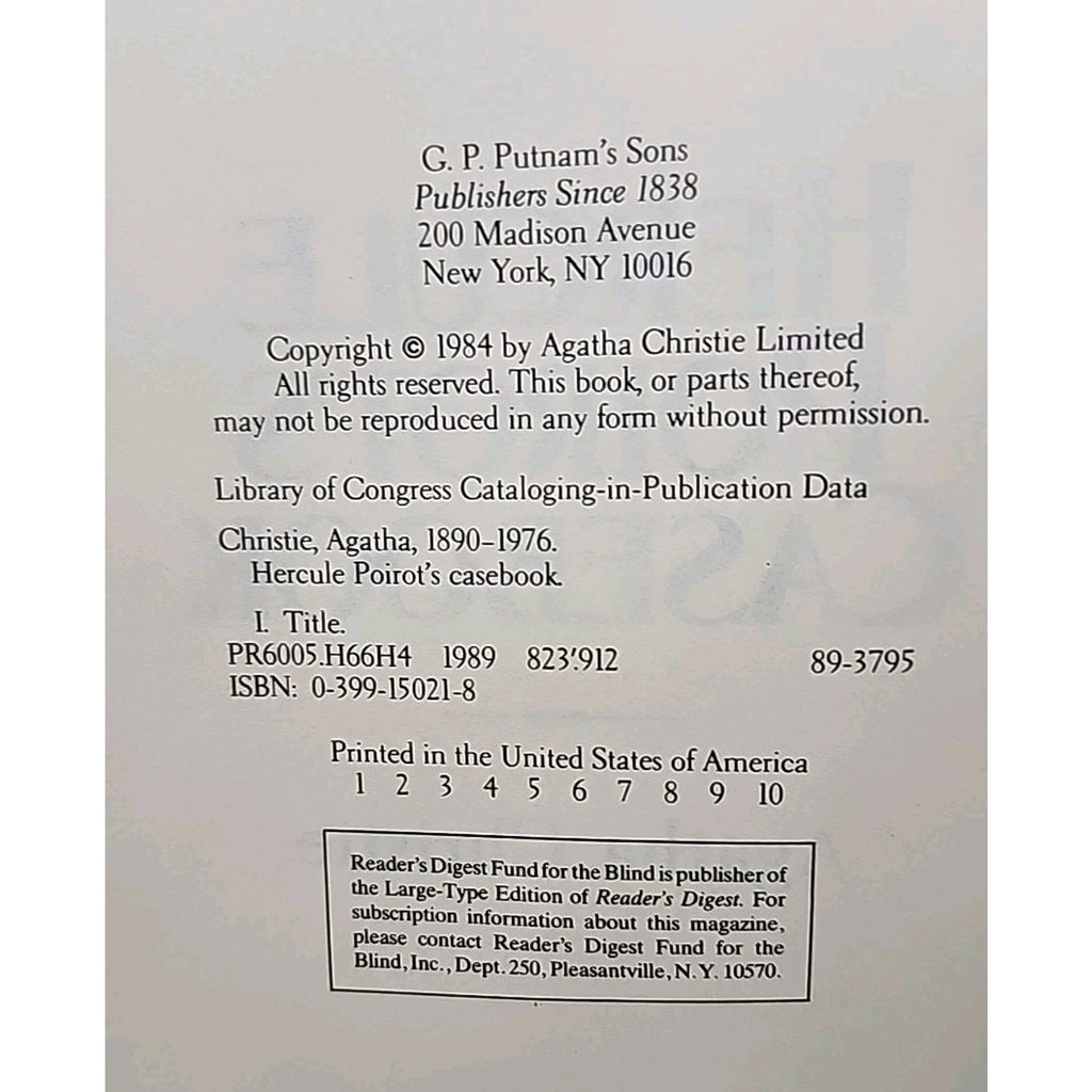 Hercule Poirot's Casebook by Christie, Agatha (Hardcover)
