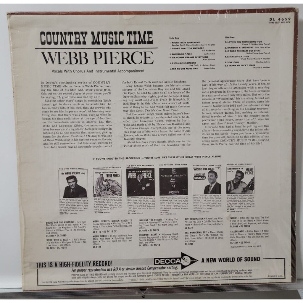 Webb Pierce – Country Music Time (Record)