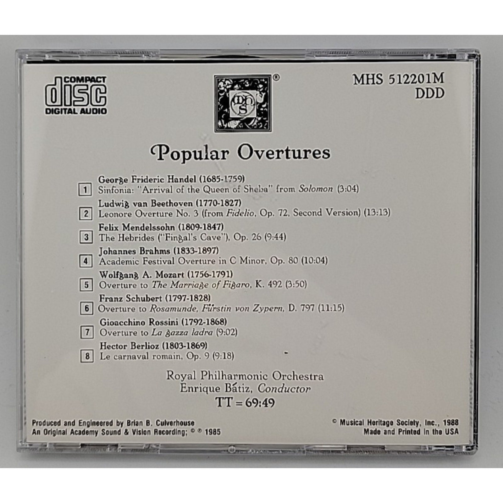 Popular Overtures MHS 512201M CD