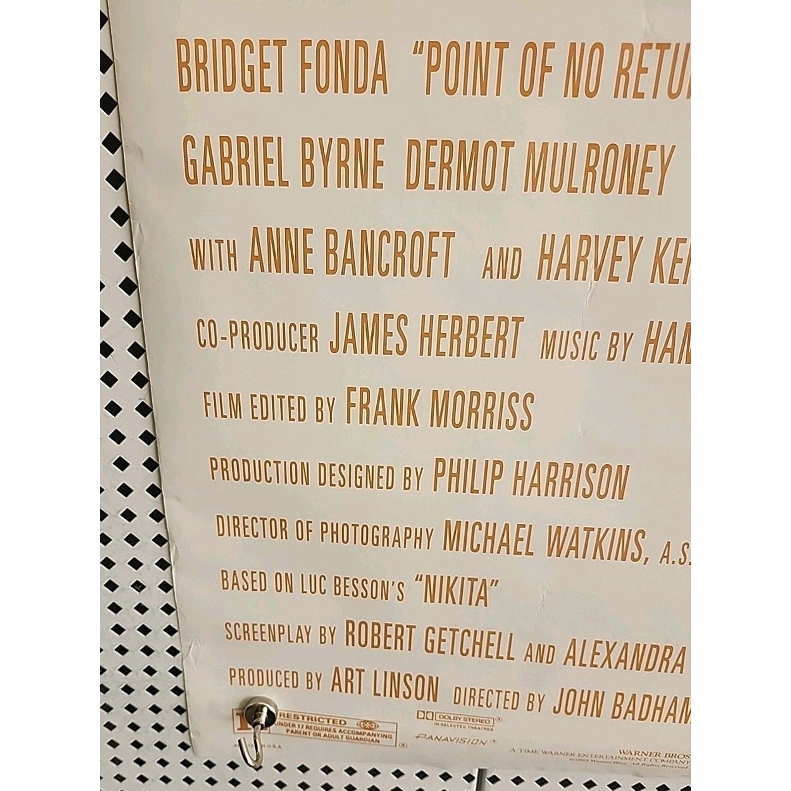 Point of No Return Poster Original 90s Bridget Fonda 1993 Promo 27x40