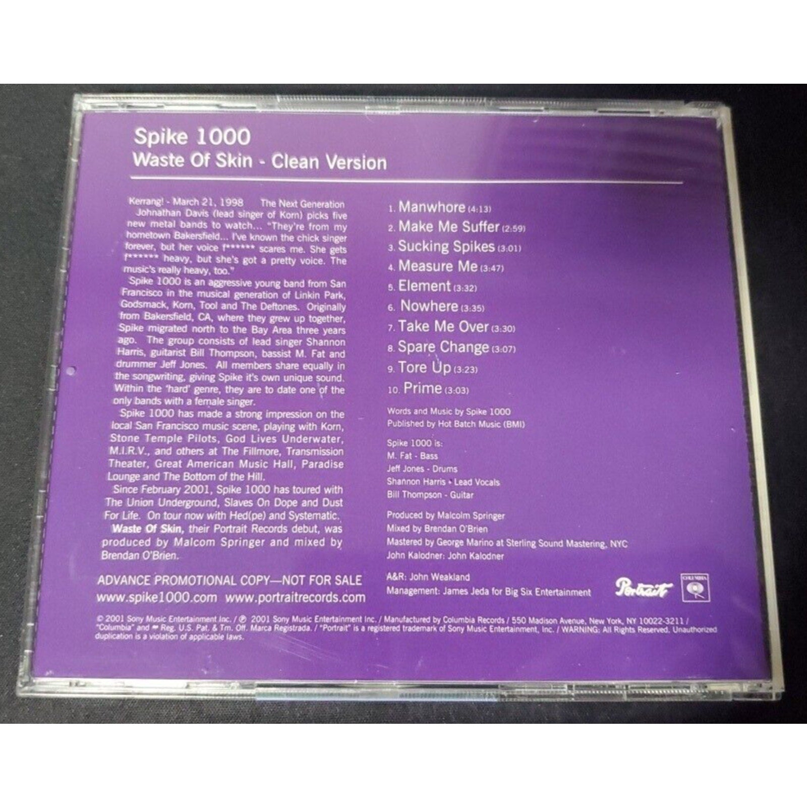 Waste of Skin [Clean] [Edited] by Spike 1000 (CD) PROMO