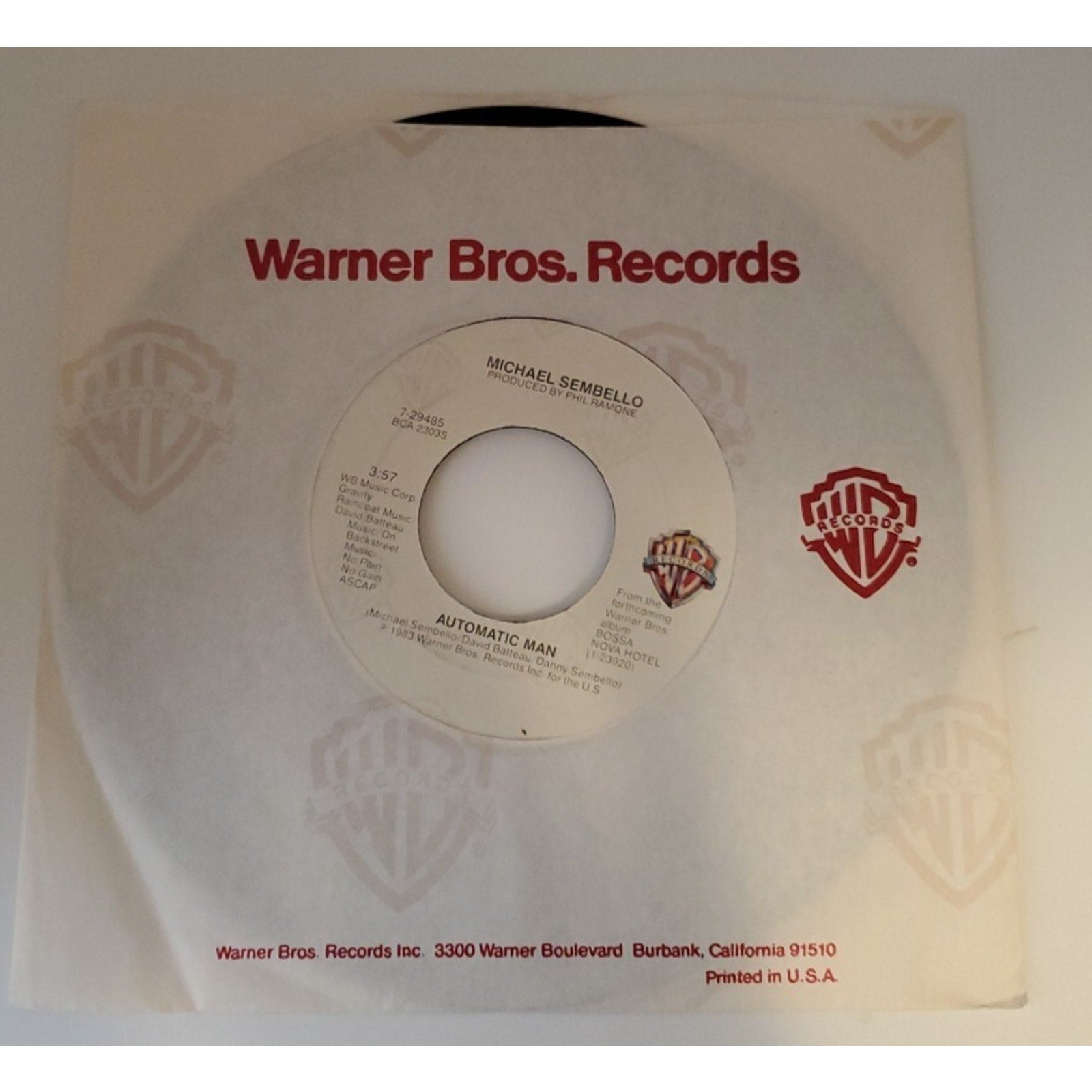 Michael Sembello - Summer Lovers & Automatic Man - Warner Bros (Record)